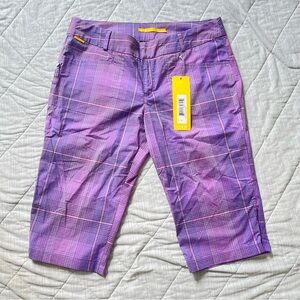 Lole Purple Plaid Women's Shorts Sz 8